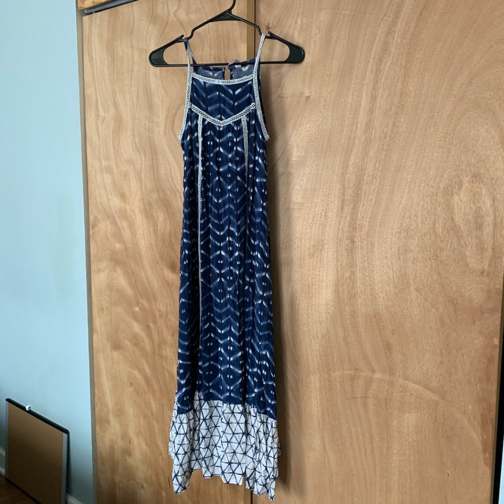 Blue Tie Dye Maxi Dress